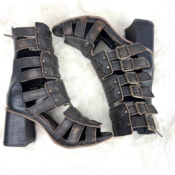 🚫SOLD!••|•FREEBIRD🦅 BY STEVEN•| 'ZEUS' Leather Gladiator Block Heel Sandal - Picture 8 of 15